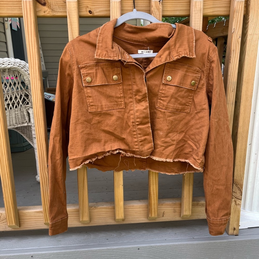 Brown Cropped Jacket